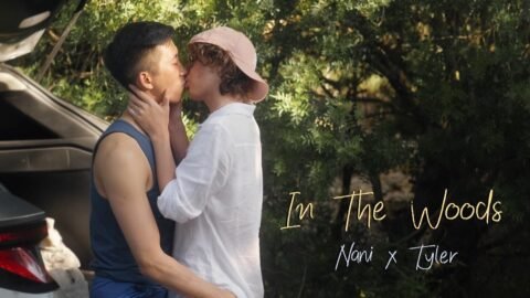 Interracial gay sex in the woods